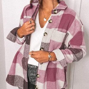 Pink Plaid Shacket 🧥